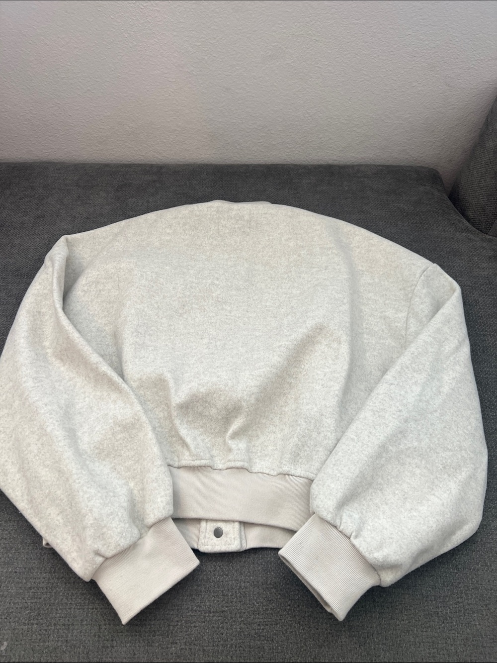 Elodie Cream Cropped Bomber Jacket - Picture 7 of 8
